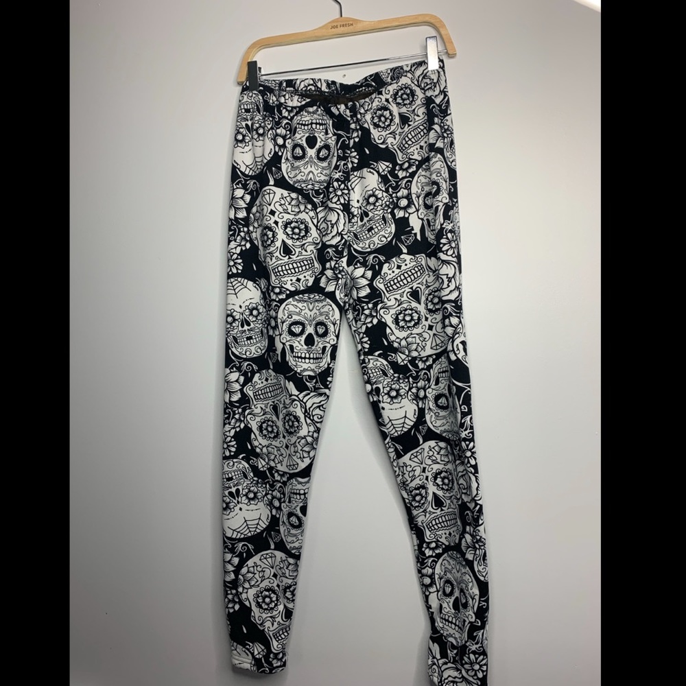 Sugar Skull fleece lined leggings